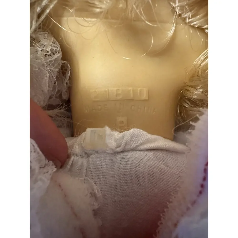 Vintage 90’s Soft Body Doll 17 Inch Blonde Hair and Velvet Dress Haunted House